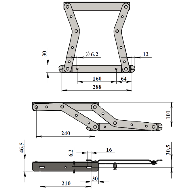 Механизм КК № 402 шаг 480 с пружинами 2 шт