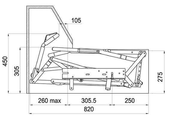 Механизм трансформации Лука H10 102 с пруж матрасом 12 см