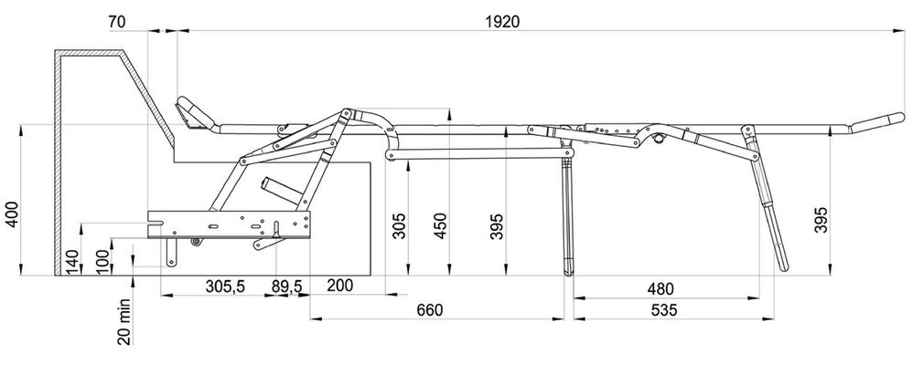 Механизм трансформации Лука H10 112 с пруж матрасом 12 см