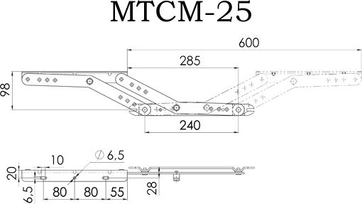 Механизм СМ МТСМ 25 с пружинами 2 шт