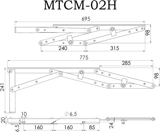 Механизм СМ МТСМ 72Н с пружинами 2 шт