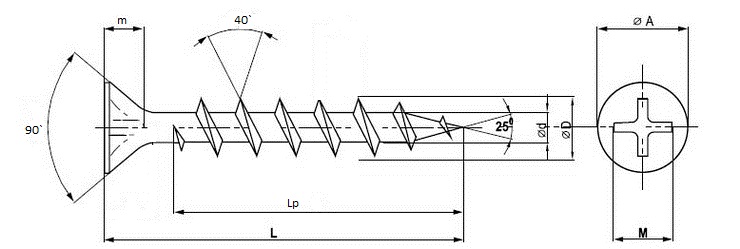 Саморез универсальный Pozi желтый 4,5х30